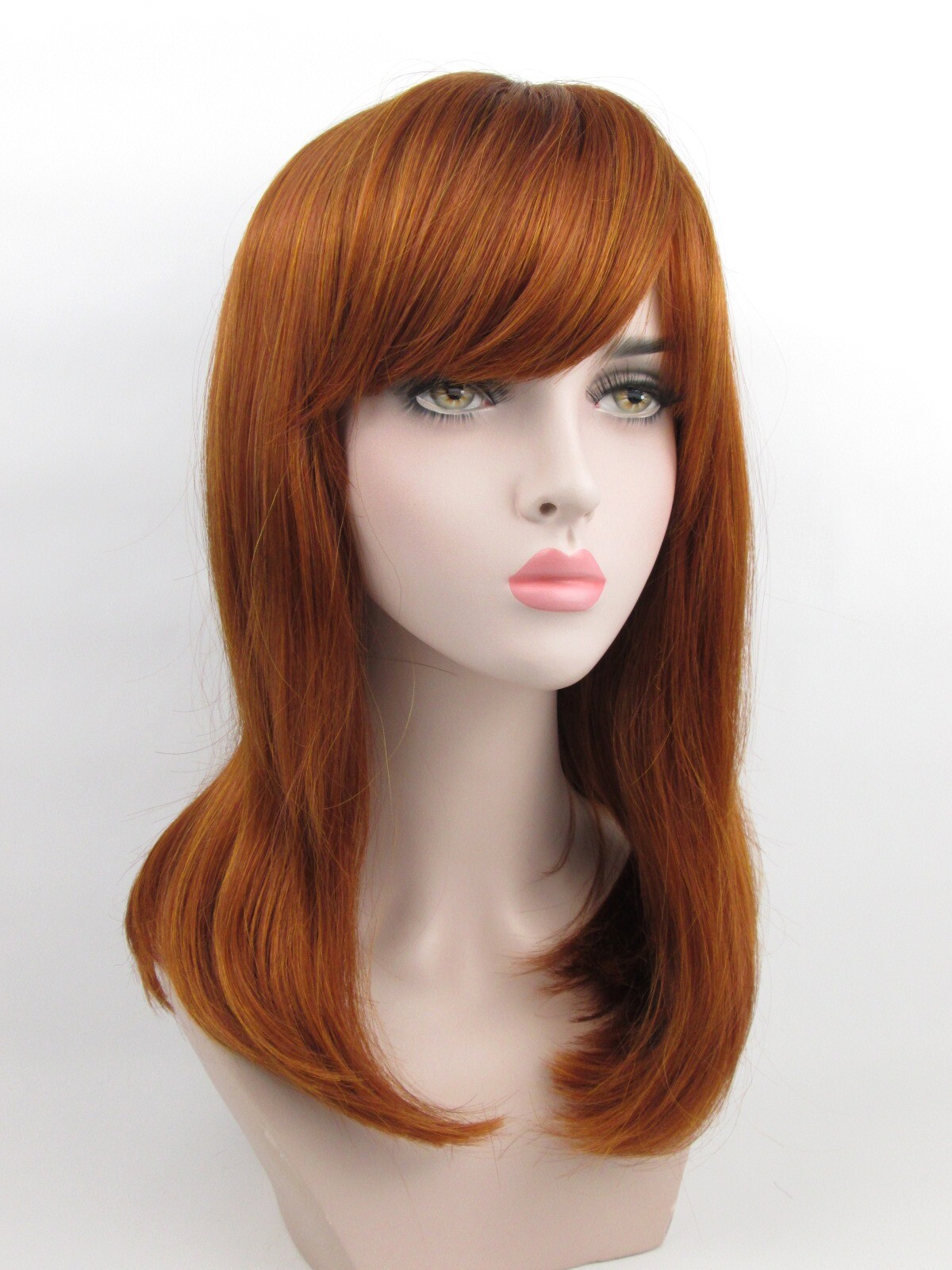 WOMENS LONG STRAIGHT HAIR CLEOPATRA STYLE WIG FULL BANGS SKIN TOP CARMEN ALISON