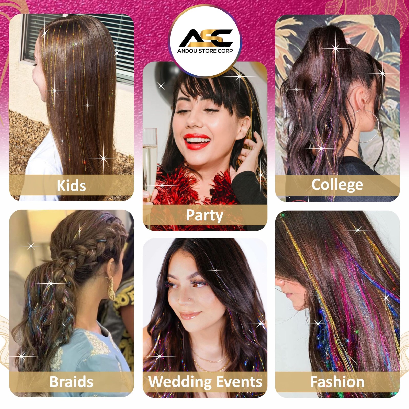 | 14 Colors | Up To 6800 Strands | Heat Resistant 48 Inch, 14