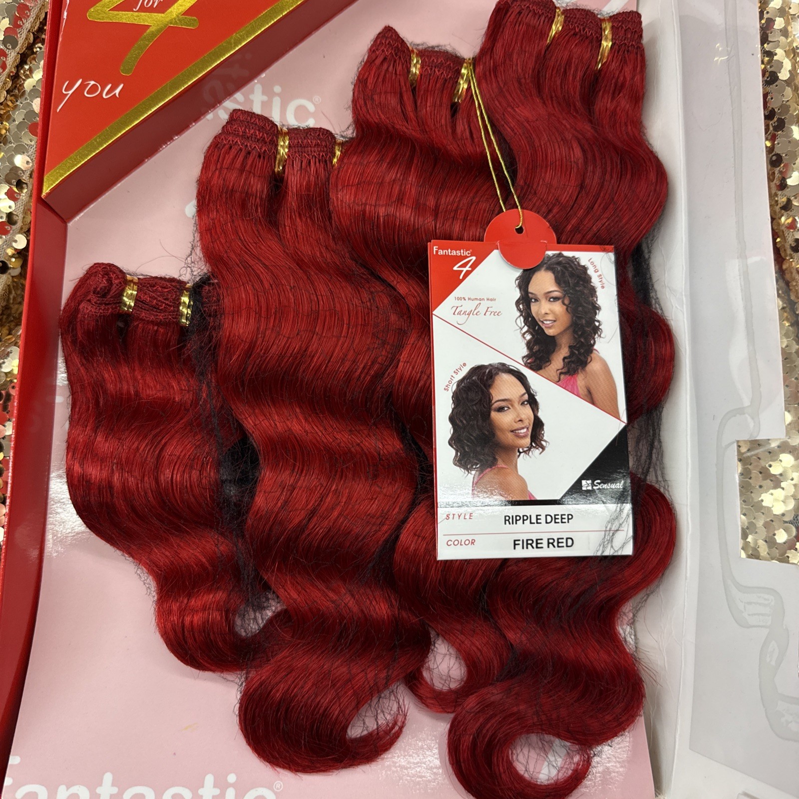 SENSUAL COLLECTION FANTASTIC 4 Ripple Deep 8”10”12”14” #Fire red