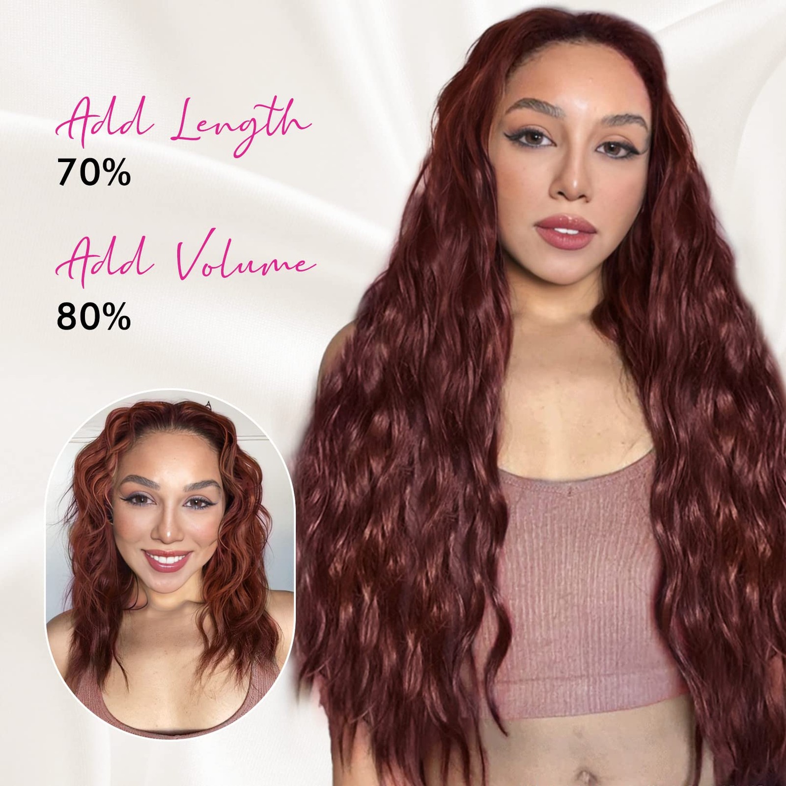 Clip in Hair Extensions, 5PCS Brown Hair Extensions 24″ Thick Long Loose Wave…