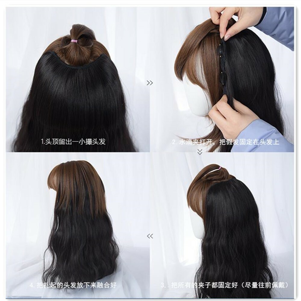 25.6Inch Half Wig U Part Clip In Synthetic Hair Curly Hair 1Pc Women Wig