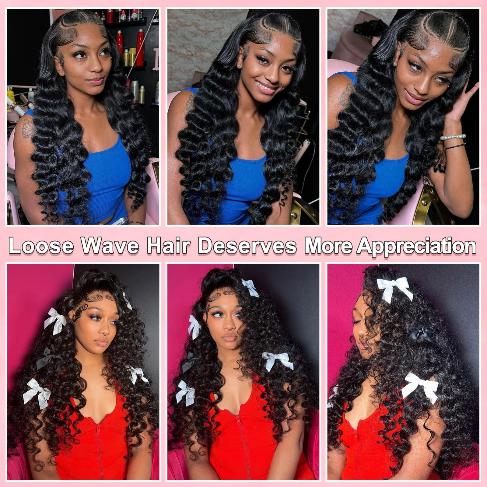 28″ 13×6 Loose Wave HD Lace Front Wig – 200% Density Real Human Hair, Pre-Plucke