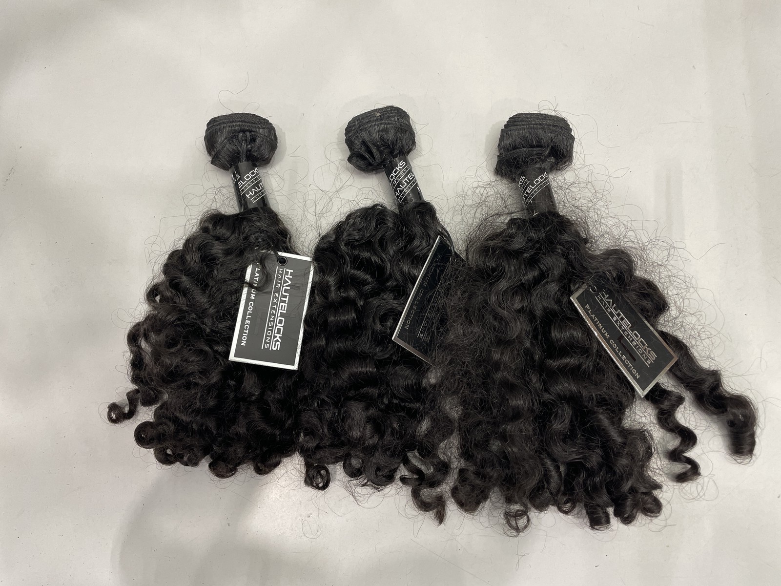 Hautelocks Natural Black Soft Curls Human Hair Extensions 3 Bundles, 18″