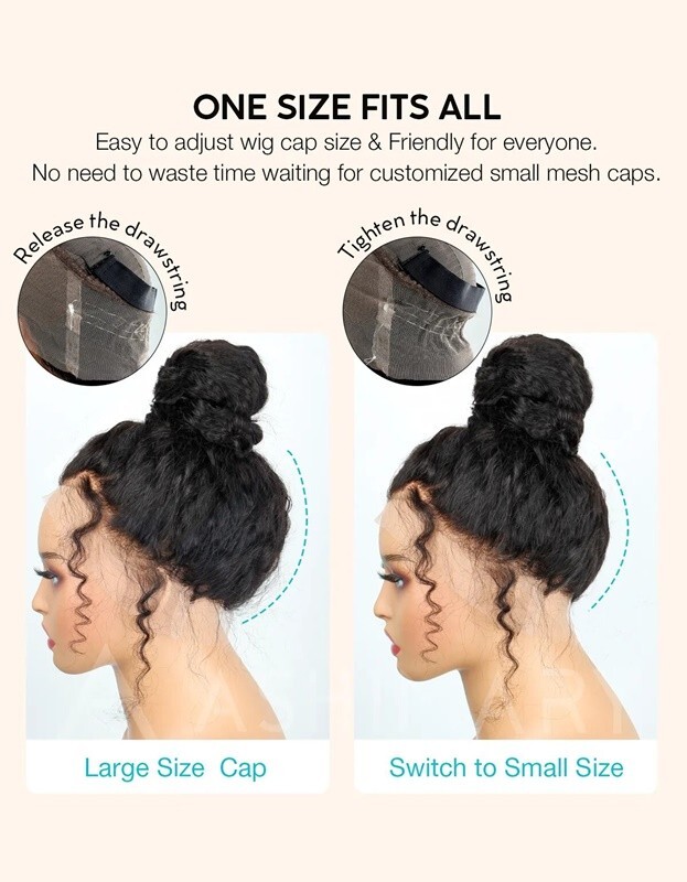New 22″ Ashimary Water Wave Invisi-Strap Human Hair Lace Frontal Wig