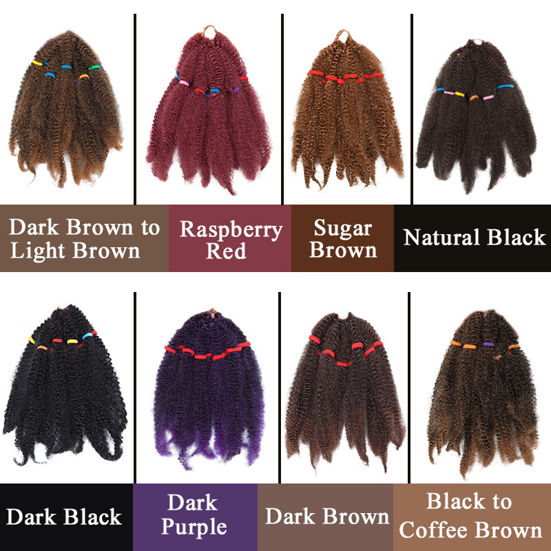 Afro Kinky Bulk Hair Extensions Braiding Bundle Twist Curly Braids 11 inch Short