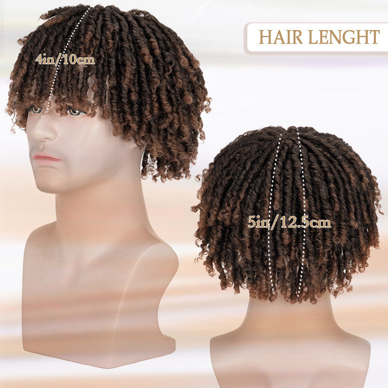 Dreadlock Curly Hair Toppers Short Wiglets Hairpieces Toupee for Black Women Men