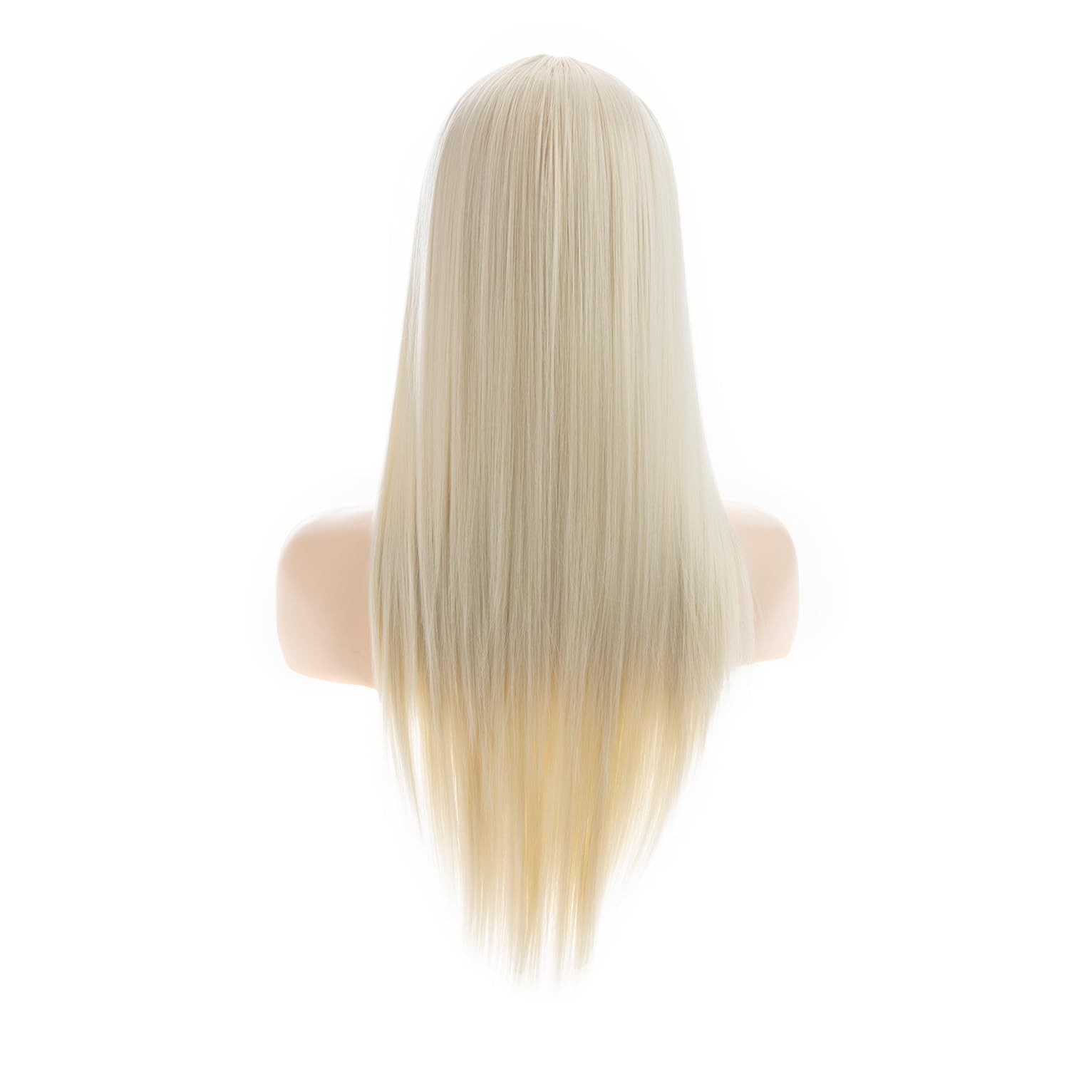 Long Platinum Blonde Wigs for Women 27inch Long Straight Side Part Lace Wig S…