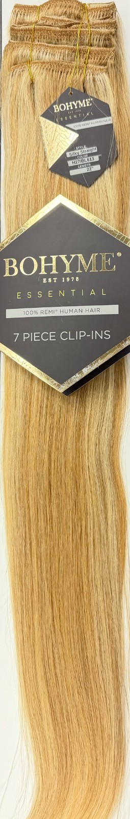 Bohyme Essential 100% Remi Human Hair 22″ Clip-In Extensions 7pcs #27/613 Blend
