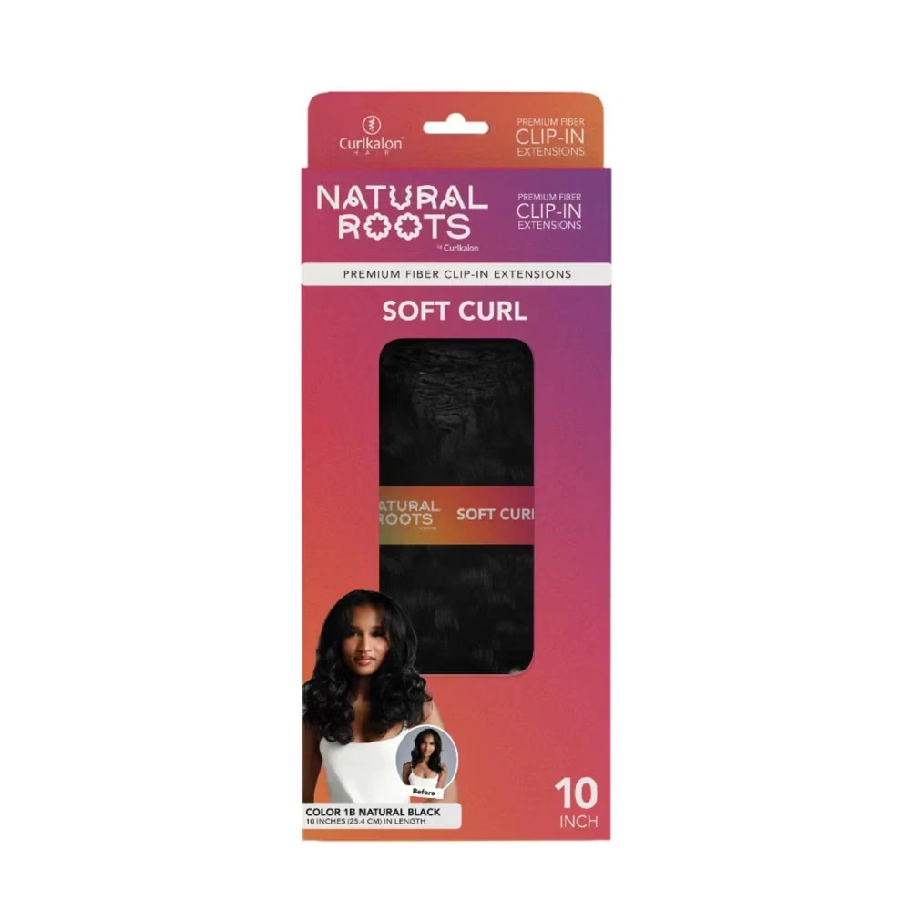Curlkalon Soft Curl 10″ Clip-In Natural Black Hair Extensions – 9ct