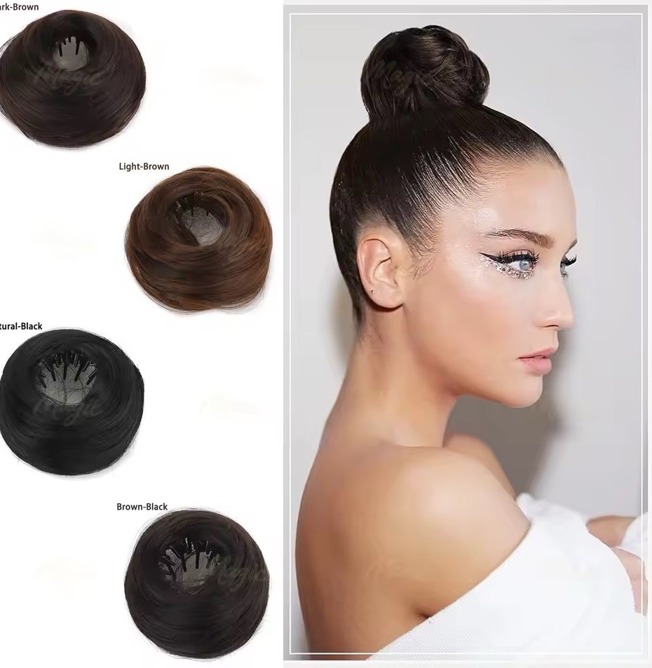 Messy Bun Hair Piece Real Human Hair Scrunchie Clip In Updo Extension,’