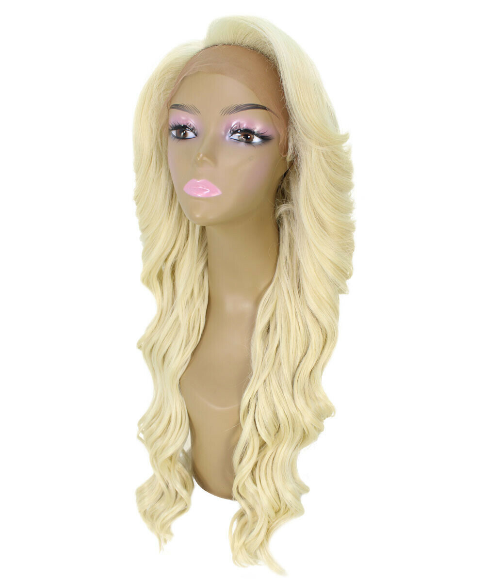 LUXLUXE Asana Wavy 26 Inch 7×4 Women’s Lace Front Wig, BLT-0117, Light Blonde