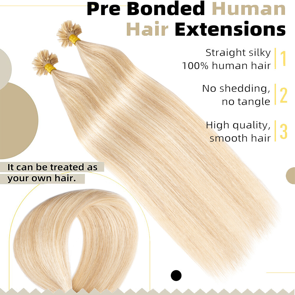 200G 200S Fusion Pre Bonded Keratin Nail U Tip Remy Human Hair Extensions THICK