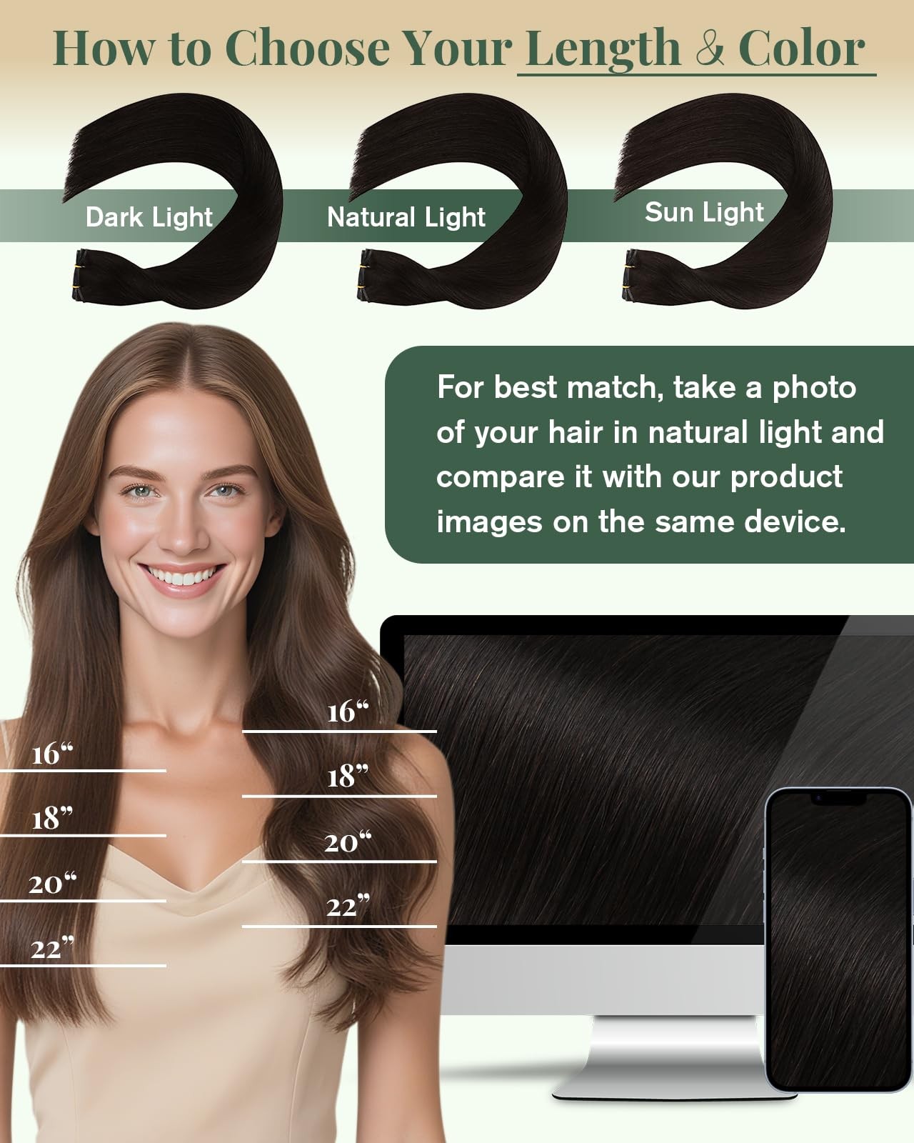 Ugeat Genius Weft Human Hair Extensions Dark Brown Genius Weft Hair Extension…