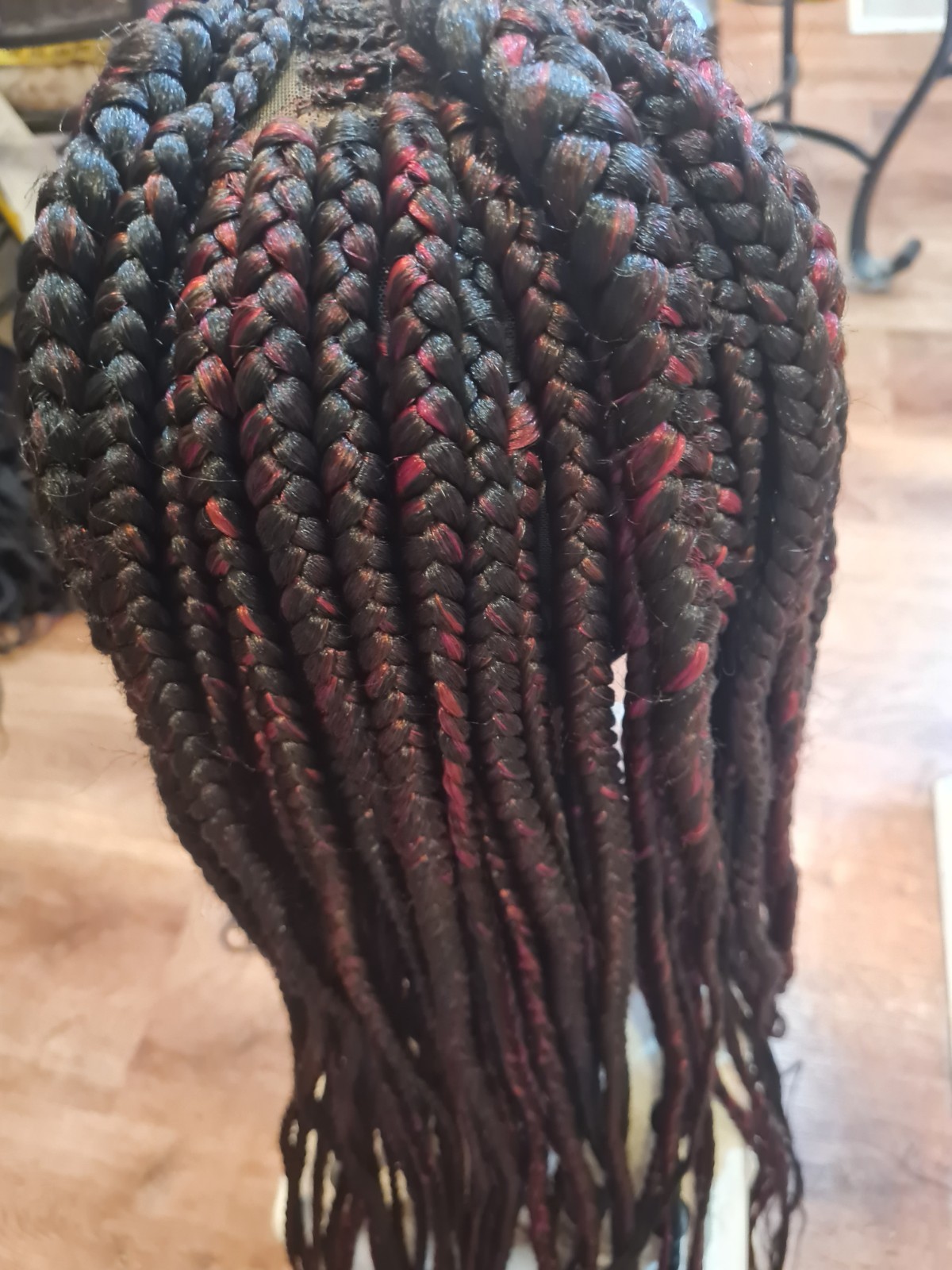 Braided Wig For Black Women Cornrow Braids Lace Front Synthetic Fiber