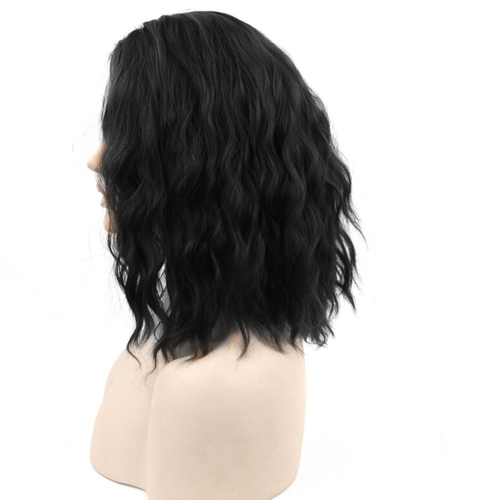 Short Black Curly Women Wig for Cosplay Party Halloween Hair Accessories