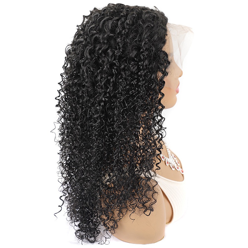 1Pcs Synthetic Long Curly Lace Wig Reusable Black Natural Look Cosplay