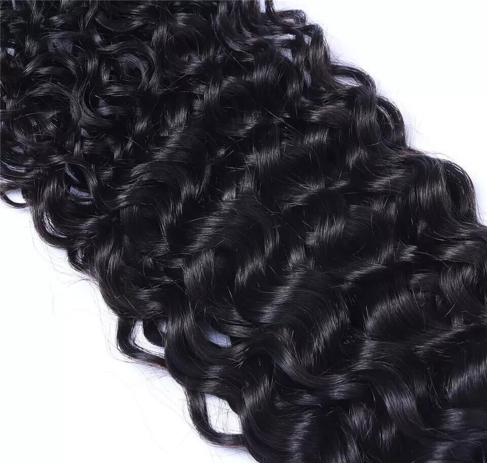 12A 20+20+22 PERUVIAN RAW VIRGIN HUMAN HAIR DEEP WAVES NATURAL COLOUR 1B# 300g