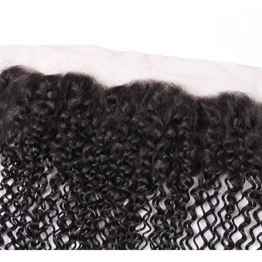 Jerry Curl Lace Frontal 13X4 Natural Color Free Part Remy 100% Human Hair