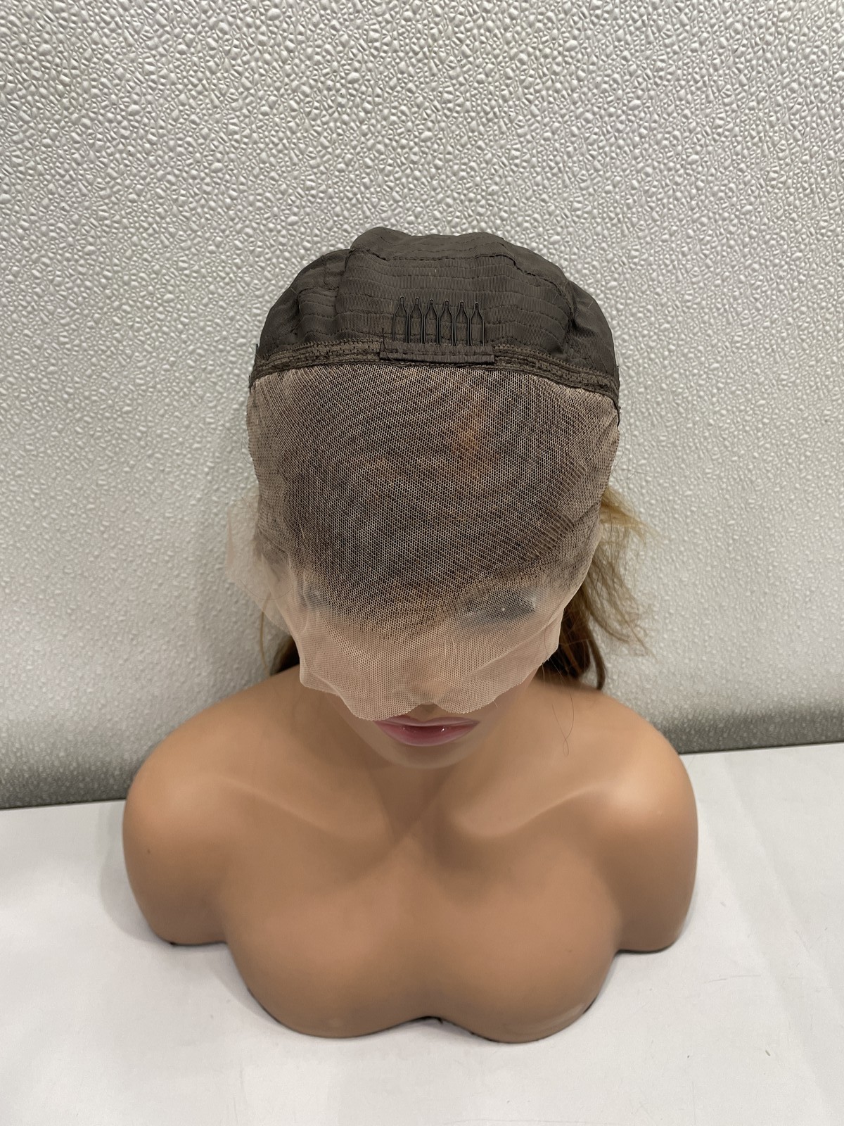 Brown With Highlights Straight Human Hair Blend Glueless Lace Front Wig, 24″