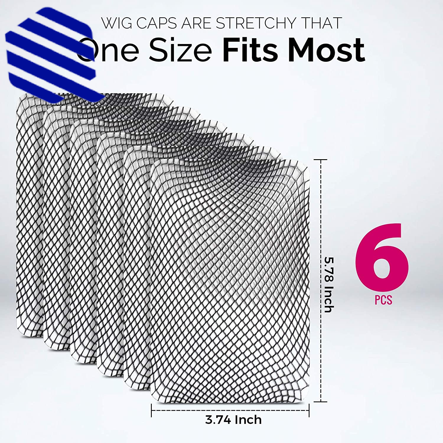 Wig Cap Black Mesh Wig Cap Net Closed End Hair Mesh Net Liner Weaving 6 PCS NEW