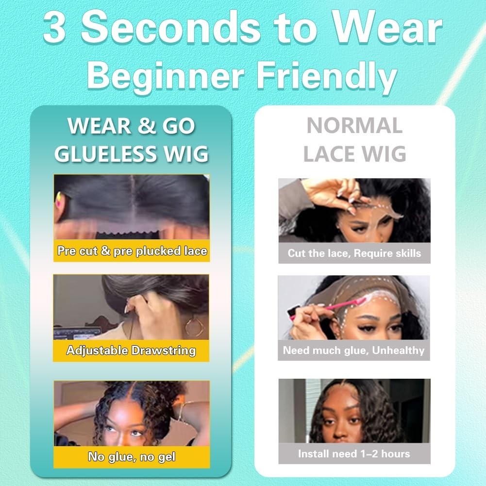 26 Inch 200% Density Deep Wave Glueless Lace Front Wig – Pre Plucked Curly Hair