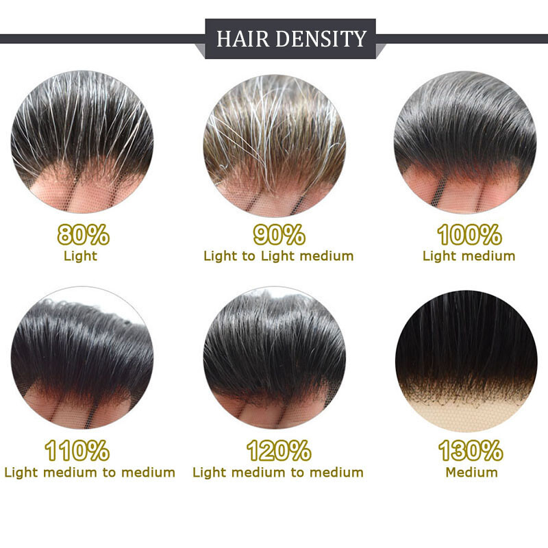 Mens Replacement System 100% Remy Human Toupee Hair Hairpiece Wigs THICK Brown