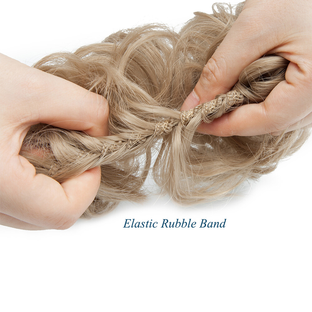 Curly Messy Scrunchie Bun Updo Wrap on Pony Hair Extensions Fake Hair Woman US