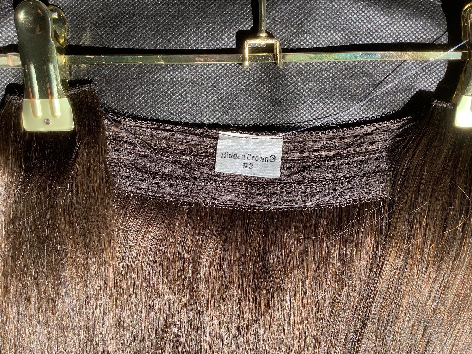 Hidden Crown Halo Hair Extension 18” Real Human Hair Medium Brown #3 Weft Piece