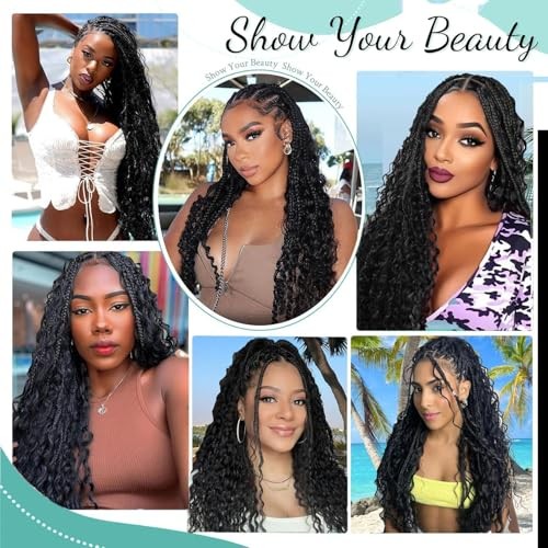 Goddess Box Braids Crochet Hair – 18 Inch 8 Packs 18 Inch (Pack of 8) 1B