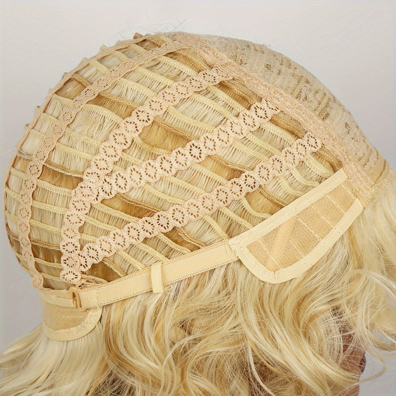 Women New gold long curly hair with fluffy large curls fashion