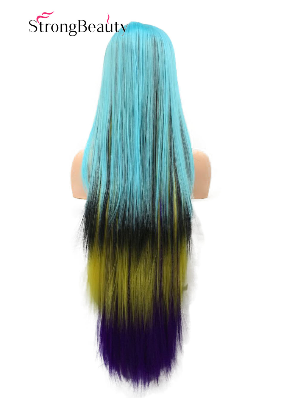 Long Blue Black Yellow Purple Straight Women’s Lady’s Hair Wig Cosplay Wigs
