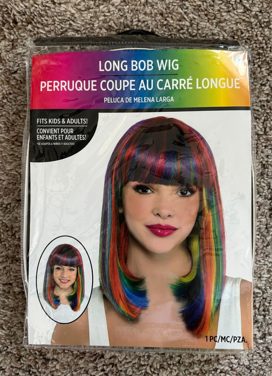 Party City long bob wig. MULTICOLOR. Free Shipping!