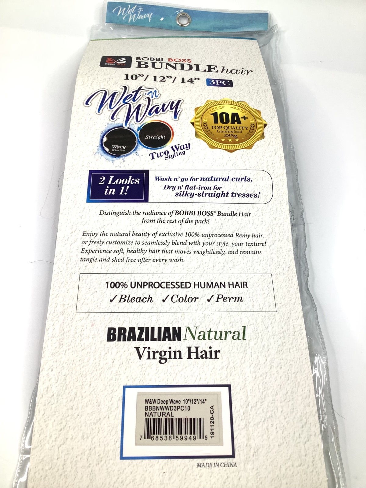 Bobbi Boss Wet & Wavy Deep Wave 3PC 10″/12″/14″ 100% Unprocessed Virgin Human Ha