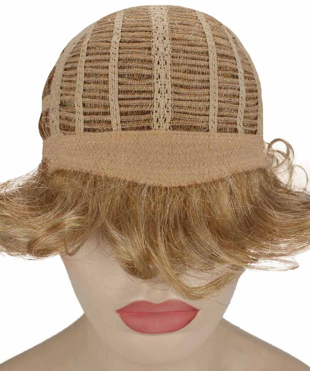 Monroe – Curly Kanekalon Synthetic Fiber Full Wig, 4 – 4.5 in, Strawberry Blonde