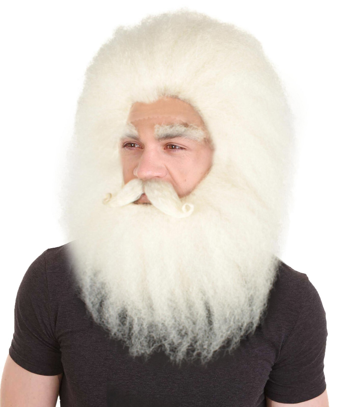 Adult Unisex Christmas Santa Wig, Mustache&Beard Set,Side/Back Lace Front,HX-086