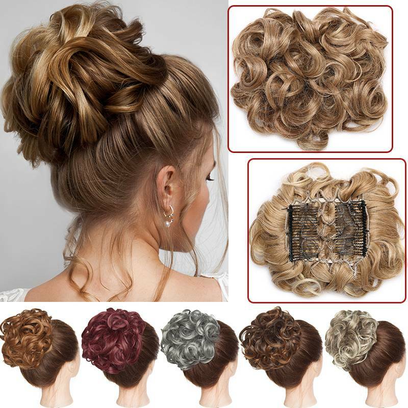 Messy Rose Bun Hair Piece Scrunchie Ponytail Combs Hair Extensions Updo Chignon