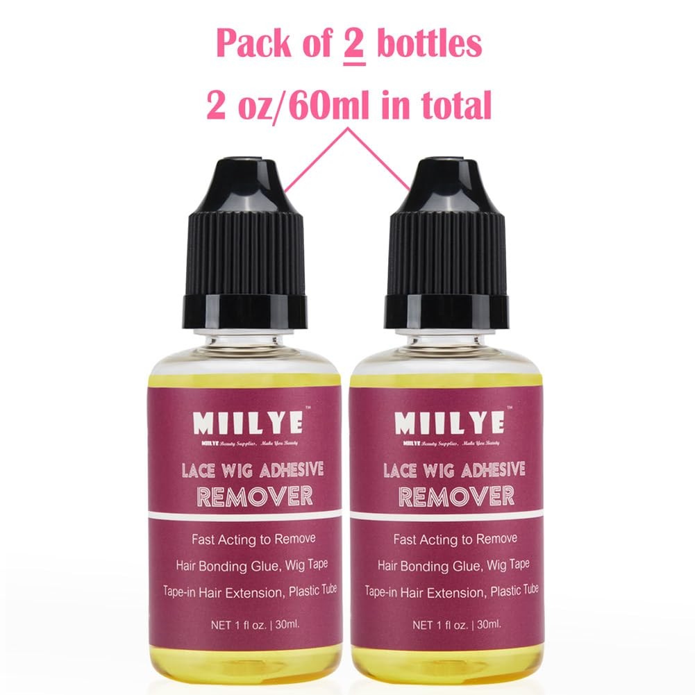 MIILYE Wig Glue Remover x 2 Bottles, Tape in Hair Extensions Remover |Solvent…