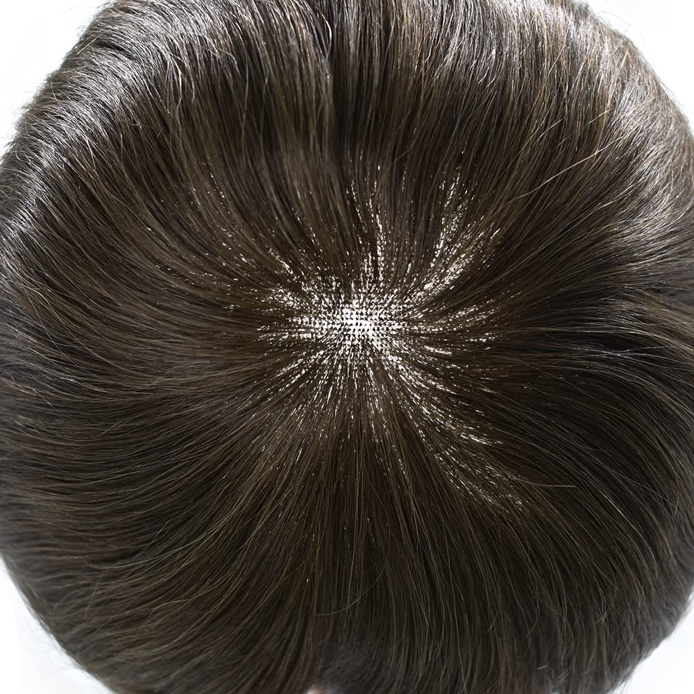 Swiss Lace Front Men Toupee Remy Human Hairpiece Bleached Knots Natural Hairline