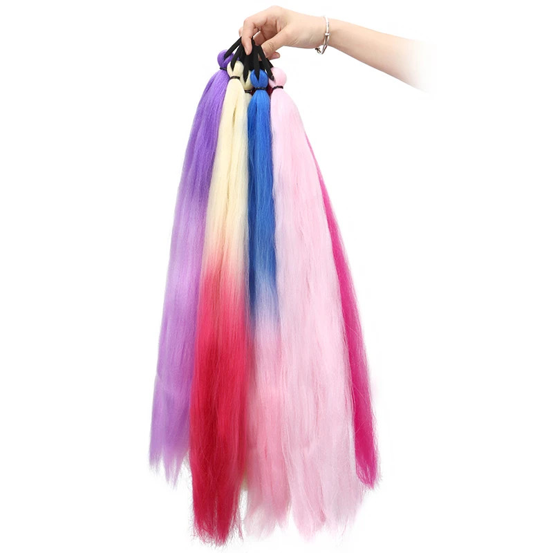 Synthetic Ombre Elastic Band Ponytail Hair Extension DIY Twist Braid for Women