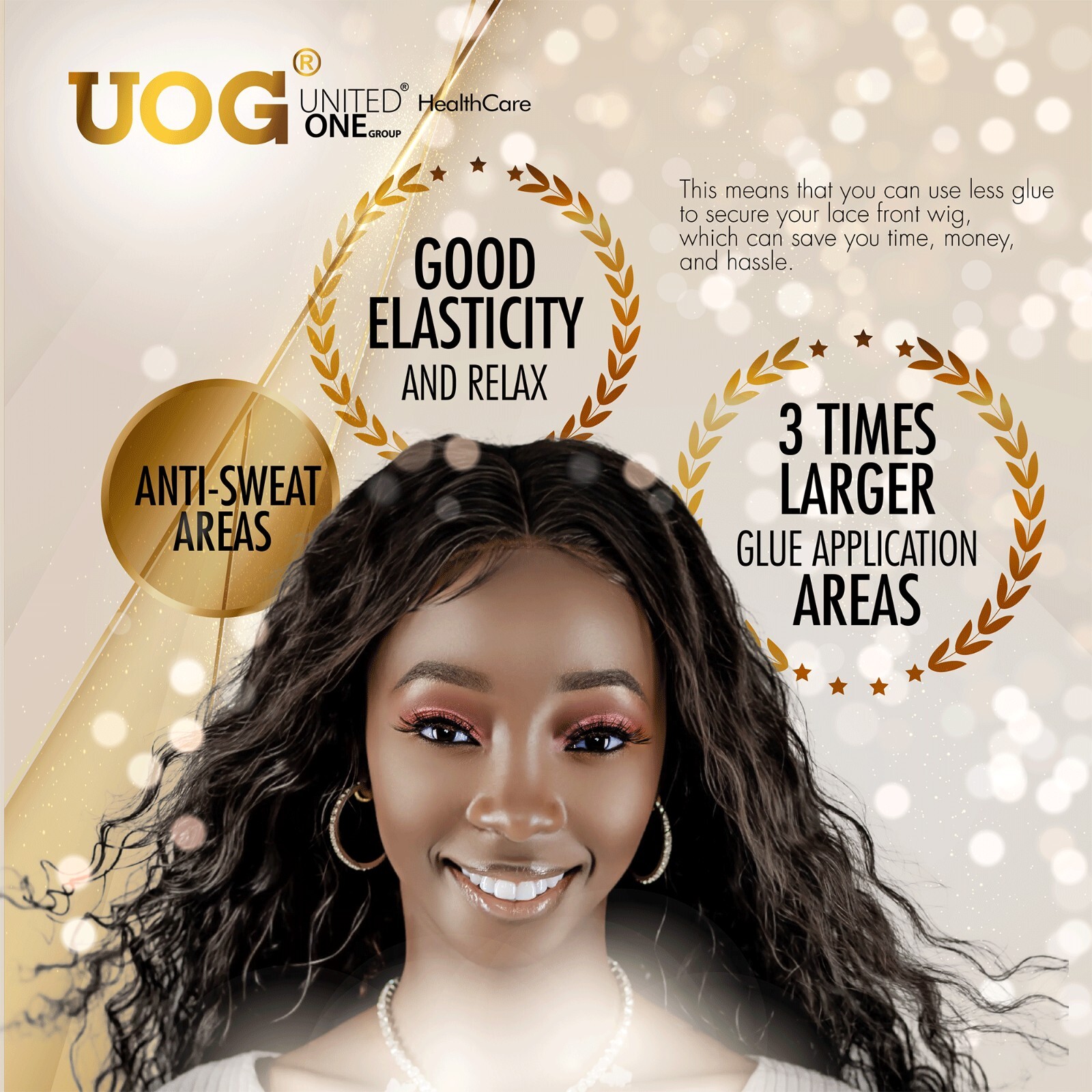 UOG Wig Glue Adhesive. Allergy-Free,2-4 Layers Around 15-20 Minutes Installation