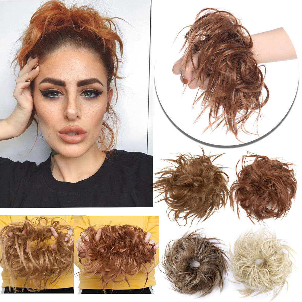 1PCS Messy Bun Scrunchie Hair Extensions Ponytail Hairpiece as Human Hair Woman