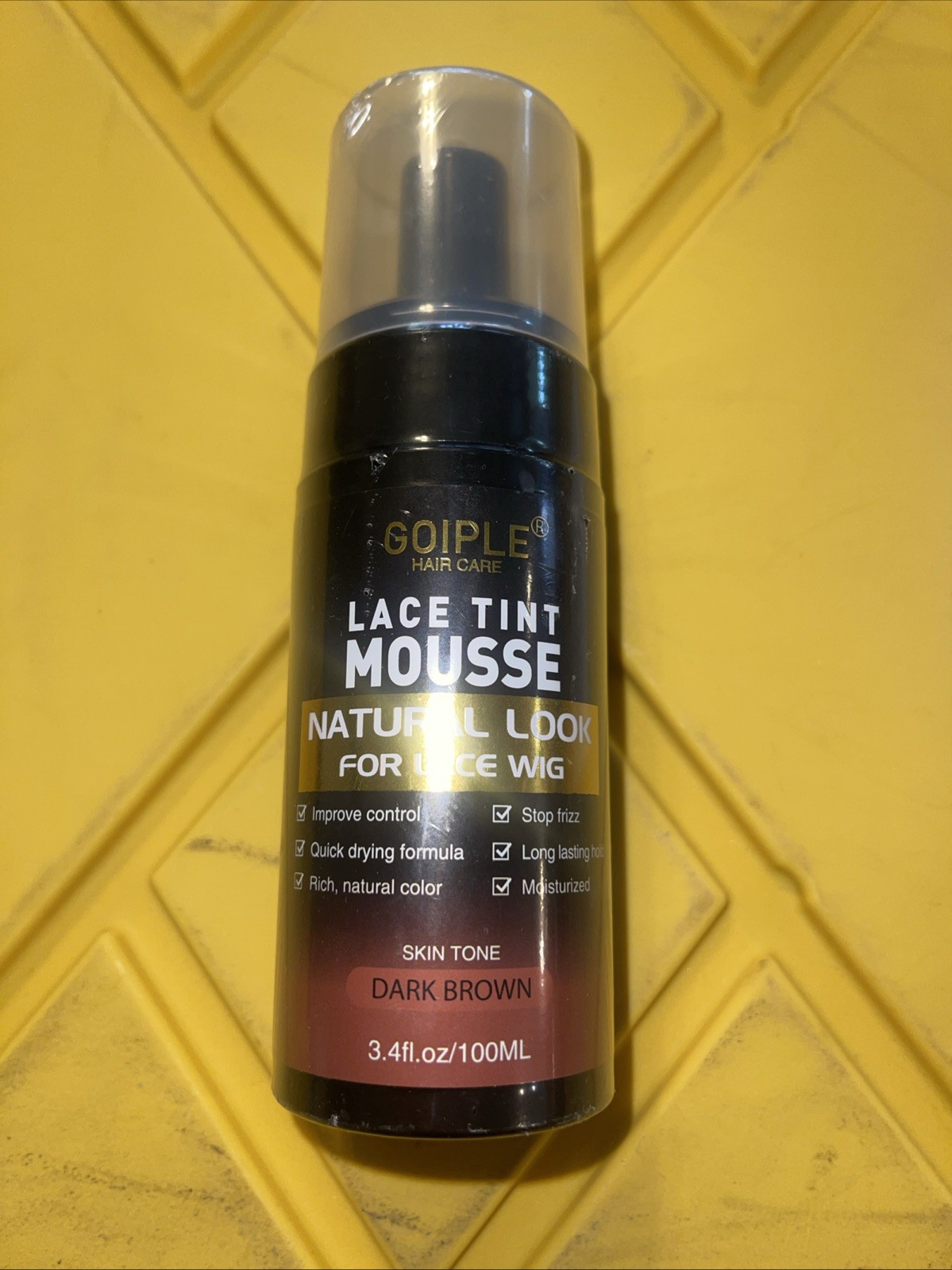 Goiple Hair Care Lace Tint Mousse Natural Look For Lace Wigs Light Brown 3.4 oz