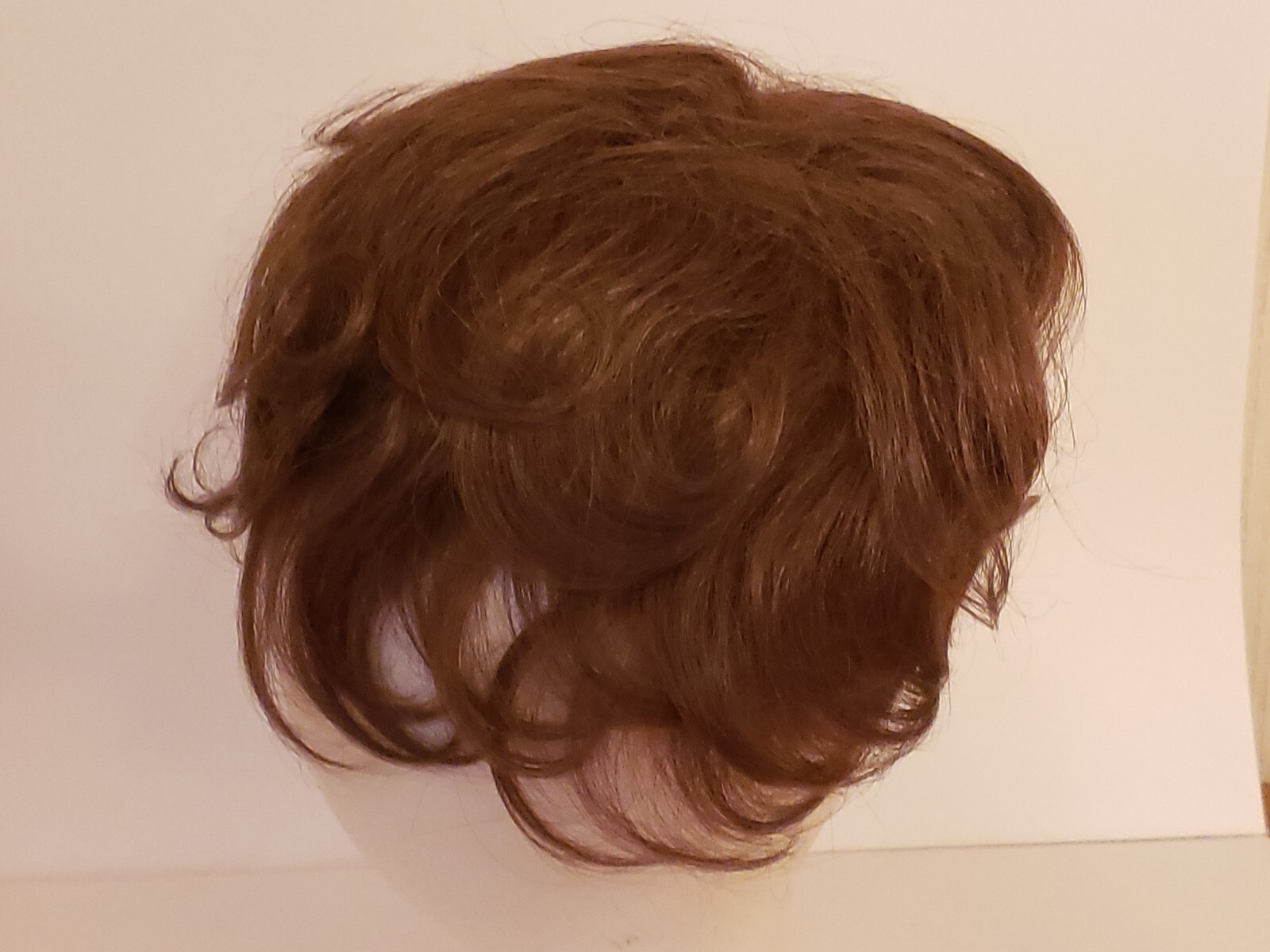 Vtg Human Hair Wiglet Layered Wavy Crown Medium Brown Lloyds Hairpiece Wig