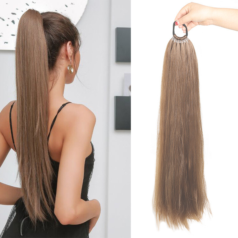 Ponytail Extension Warp Around Pony Tail with Hair Tie 24inch Long Synthetic