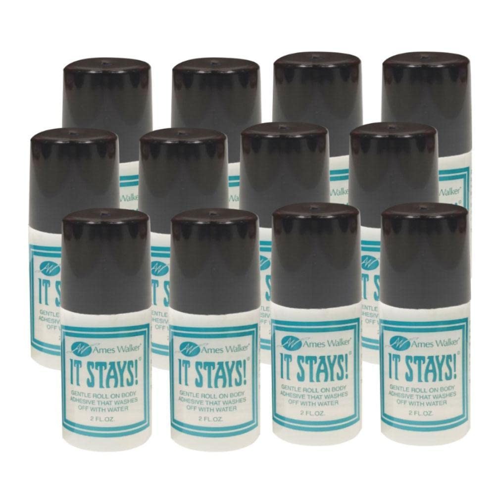AW It Stays! Body Adhesive 2 oz. – Roll on Body Glue – Wig-Bra-Hosiery (Cloth…