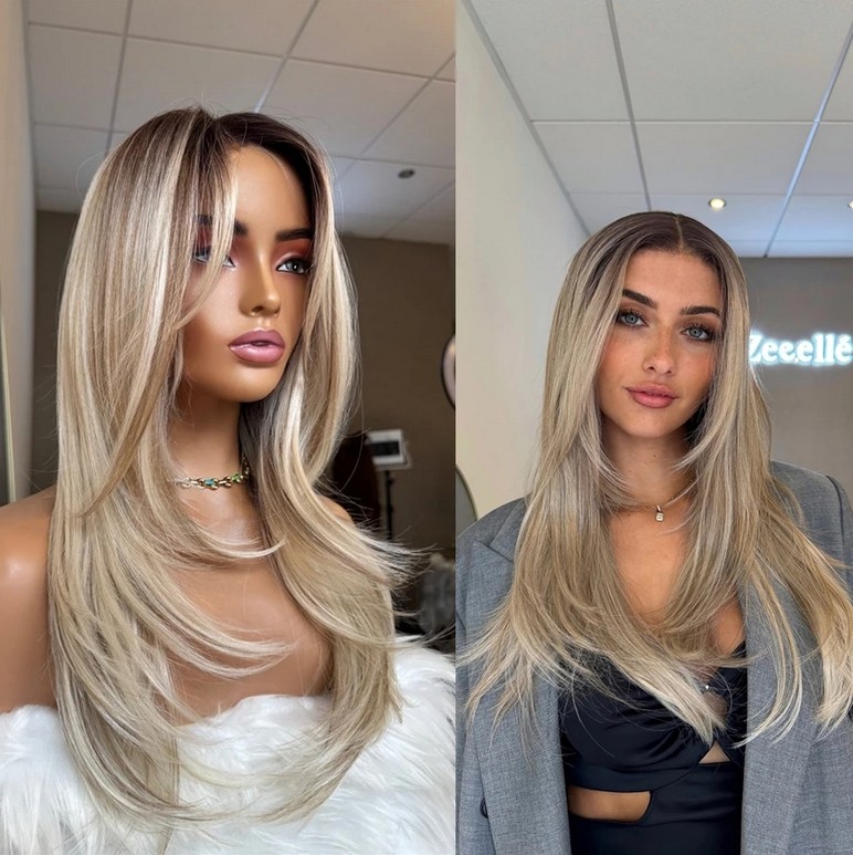 Ombre Blonde Straight 13×4 Lace Front 100% Human Hair Wig 24”