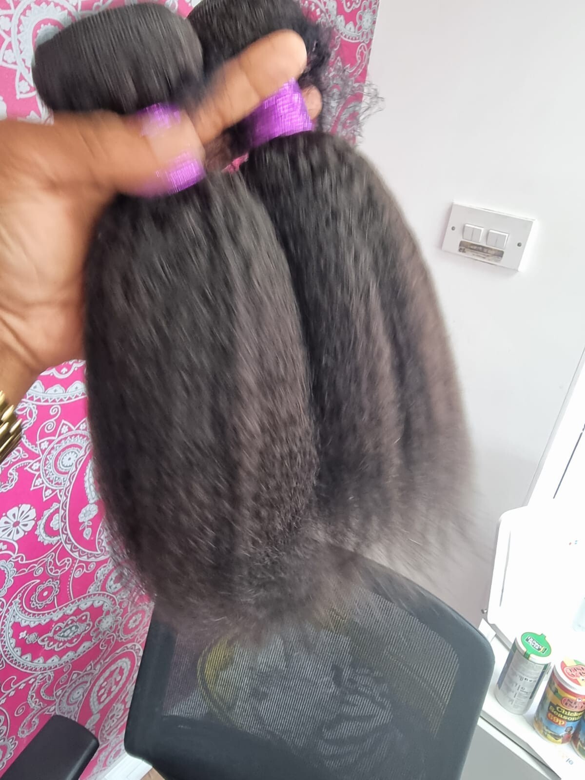 12A PERUVIAN VIRGIN HUMAN HAIR 12+12INCH KINKY STRAIGHT 200g 2BUNDLES NATURAL 1B