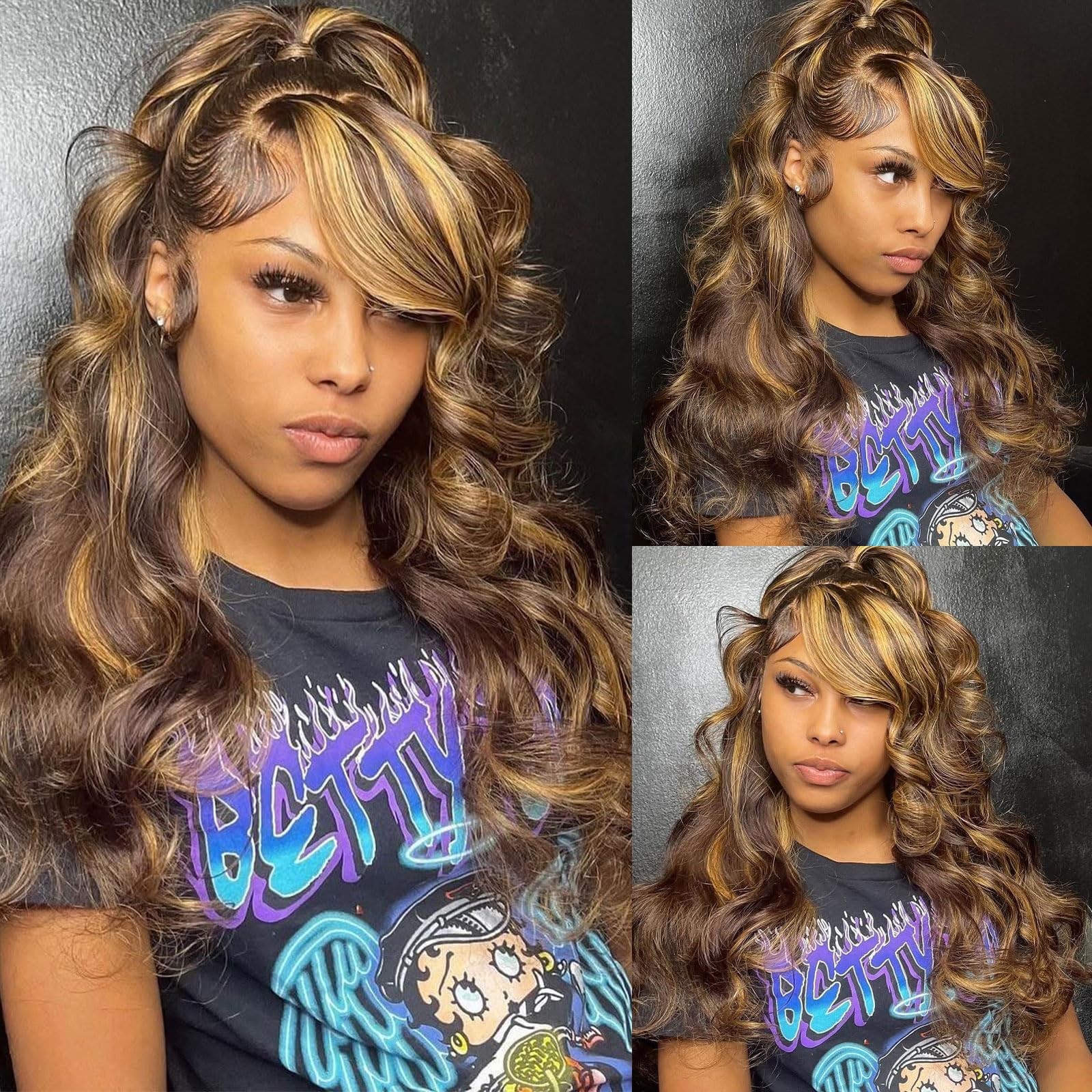 Mootaful 2X6 Hd Lace Closure P4/27 Highlight Body Wave Transparent 2 By 6 Hd