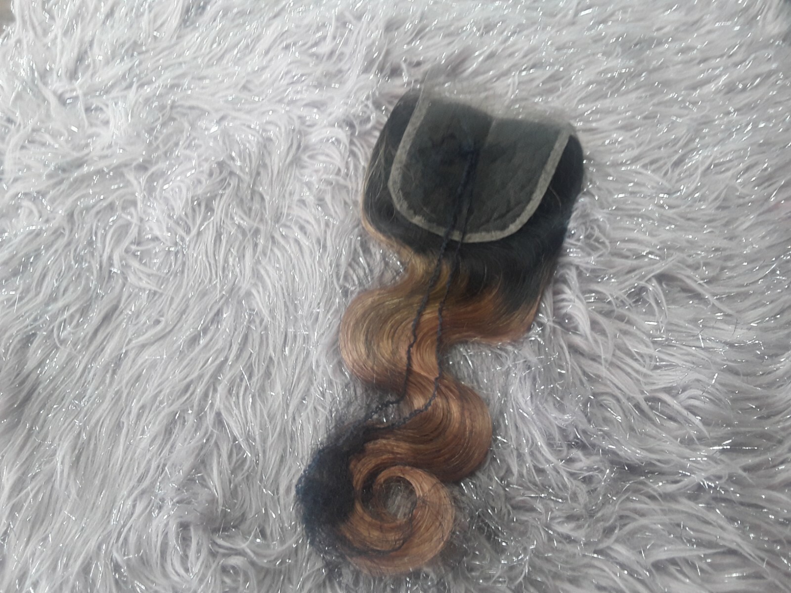 12A 16INCH 4X4 CLOSURE BRAZILIAN VIRGIN HUMAN HAIR 2TONES 1b/30# OMBRE BODY WAVE