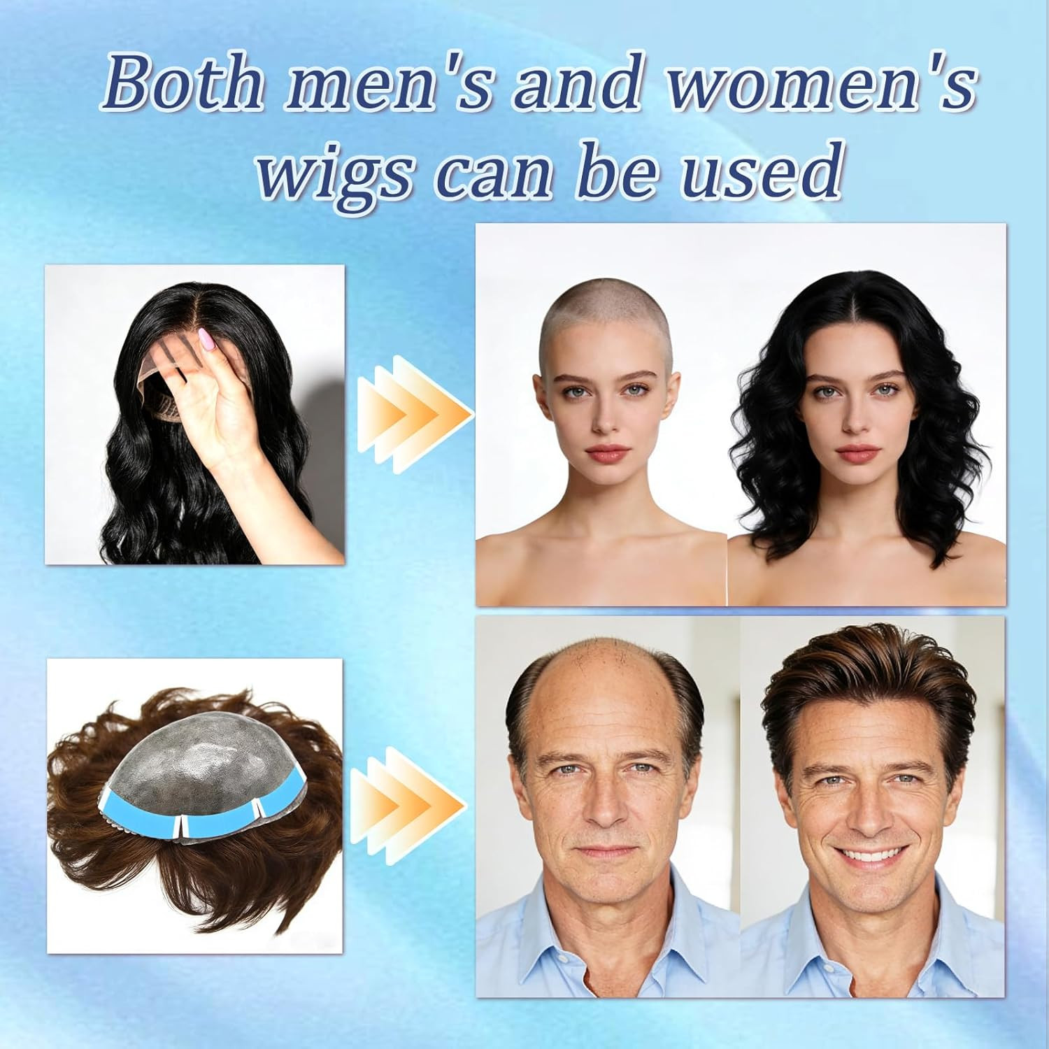 64Pcs Lace Wig Tape Double Sided Waterproof Lace Front Tape,Strong Hold Adhesive
